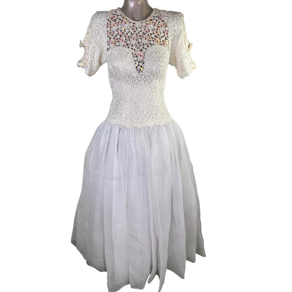 Vintage Wedding Dress Beaded Elegant Details